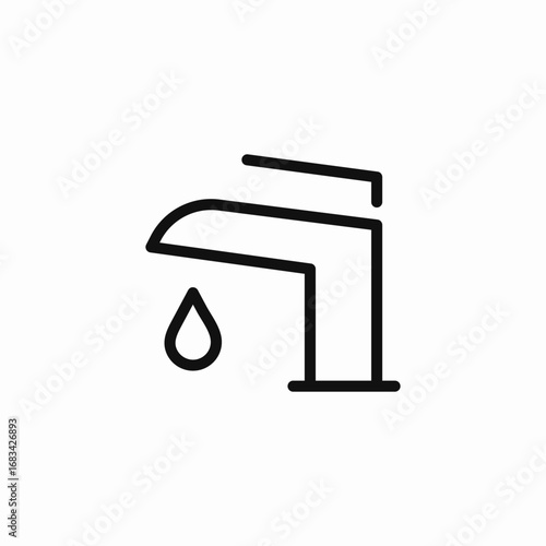 dripping faucet water icon sign vector