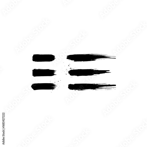Brush stroke set silhouette 