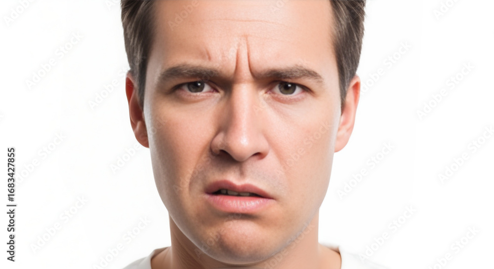 Obraz premium The expression of a man who is like disgusting