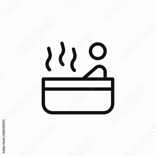 person in hot tub icon sign vector