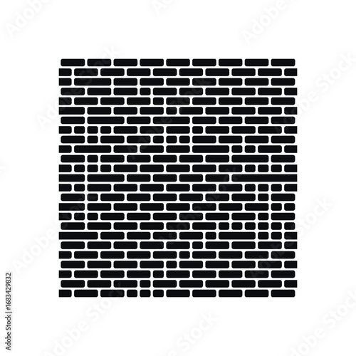 Black rounded brick pattern on white background graphic design vector