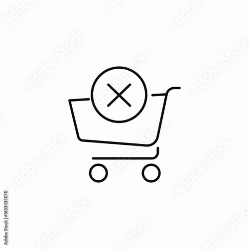 cancel delete shopping cart  icon sign vector