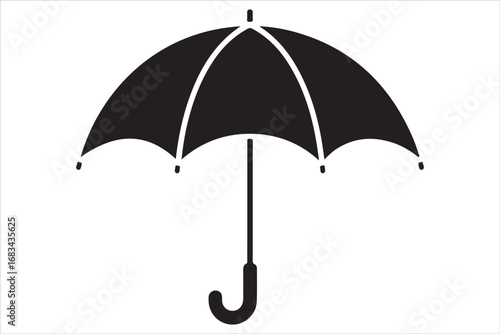 Silhouette of Walking Man with Umbrella – Rainy Day Vector Clipart