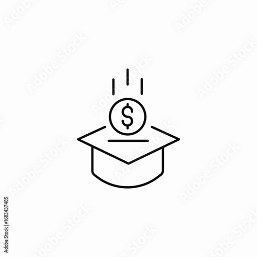 money falling into cap  icon sign vector