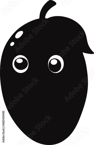 black and white cartoon apple