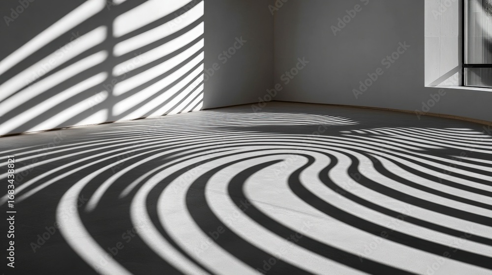 Obraz premium Interior Room with Sunlight Shadows