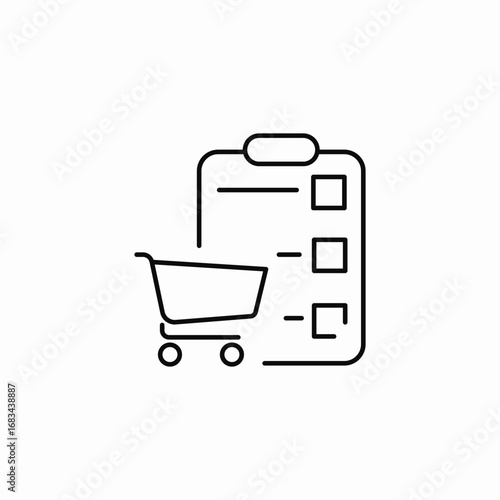 shopping list cart  icon sign vector