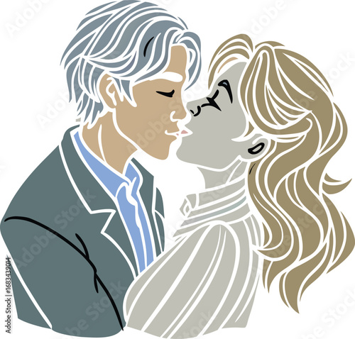 bride and groom kissing