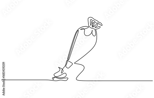Continuous one line drawing of Pastry bag vector illustration. Editable outline
