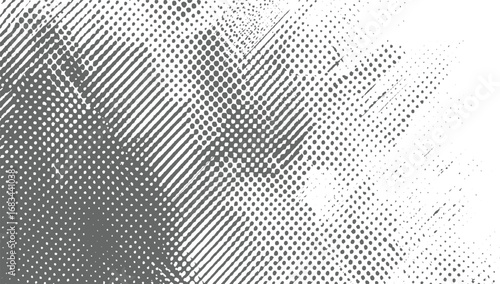 Abstract Halftone Black and White Gradient Grunge Texture, Dotted Retro Style Vector, Modern Pop Art Texture for Posters, Transparent Background