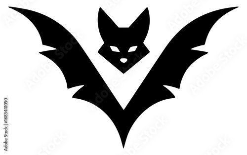 Halloween bat with wings spread 