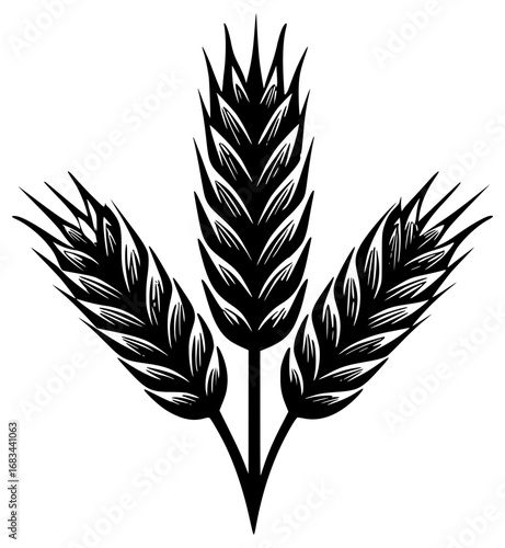 Ears of wheat on a transparent background