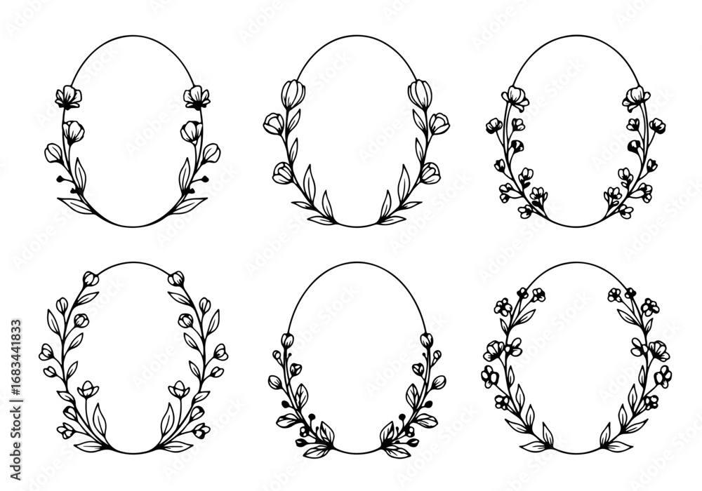 Fototapeta premium Minimal Flower Wreath