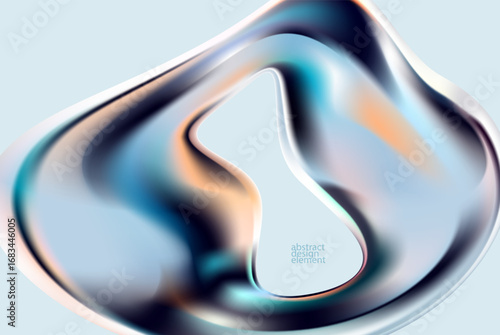 Luminescent glass shape light background. Abstract banner of fluid round bubbles.
