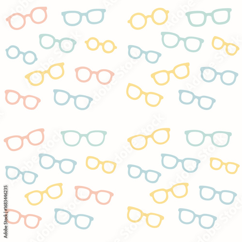 Colorful Eyeglasses Seamless Pattern Design.