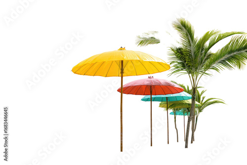 Wallpaper Mural Colorful umbrellas beneath tropical palms Torontodigital.ca