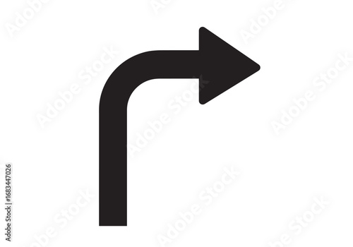 Sleek Black U-Turn Arrow Icon for Intuitive Navigation and Modern Graphic Design Projects