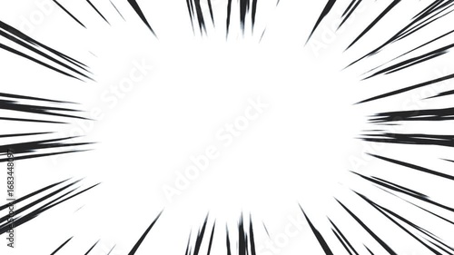 Animation of black anime speed line background. Radial Comics Speed ​​of Light Line. manga speed line zoom	