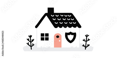 A charming illustration of a house that feels like a secure and welcoming dwelling place. Depicting the essence of safety, comfort, and tranquility, the artwork draws the viewer in.