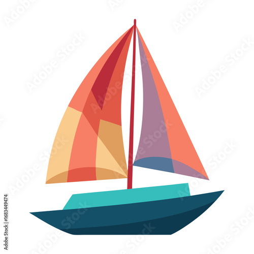 sailing boat on white background