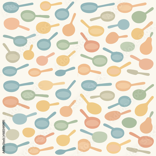 Colorful Frying Pans Seamless Pattern.