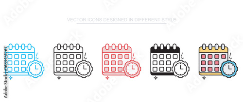 Schedule icon design with white background stock illustration
