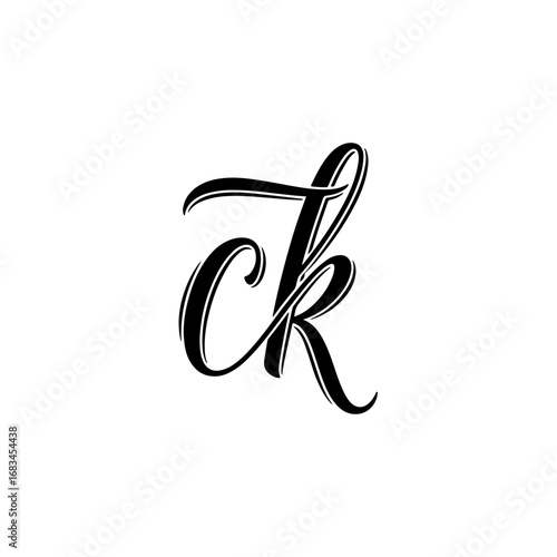 Typographic Line Monogram Logo, JK Wedding monogram logo