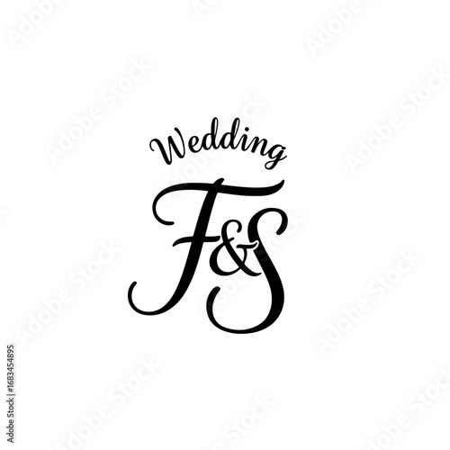 FS Monogram logo, Minimalist Typographic Line Monogram Logo, FS Wedding monogram log