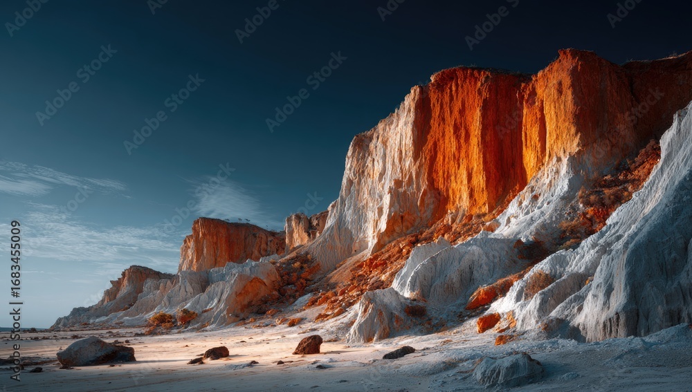 Fototapeta premium Dramatic coastal cliffs at sunrise