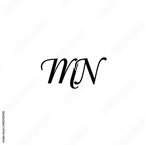 M&N Monogram logo, Minimalist Typographic Line Monogram Logo, MN Wedding monogram logo
