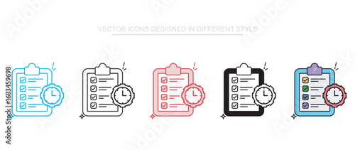Time Planning icon design with white background stock illustration