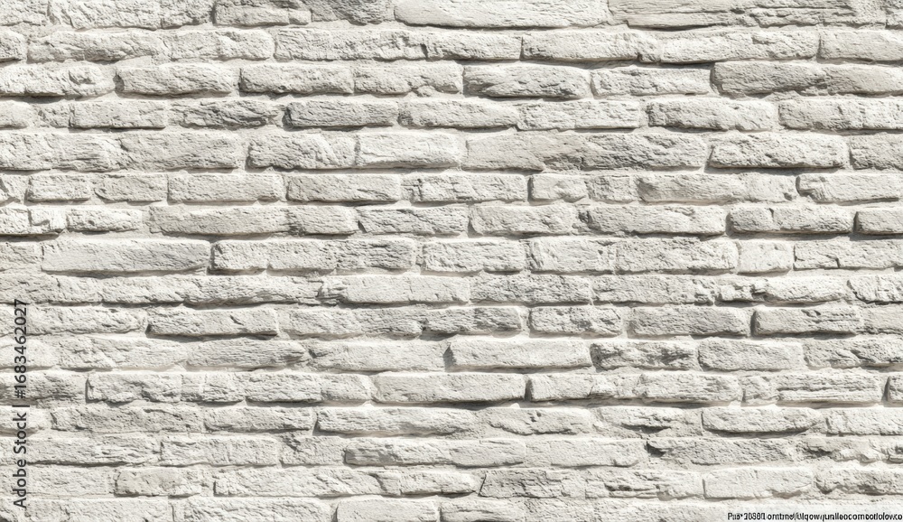 Obraz premium A close-up view of a light gray brick wall