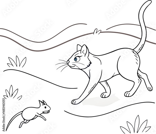 vector illustration of a cat
