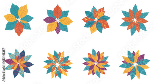 Vibrant floral arrangements in autumn colors, perfect for seasonal designs and creative projects