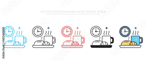 Breakfast Time icon design with white background stock illustration