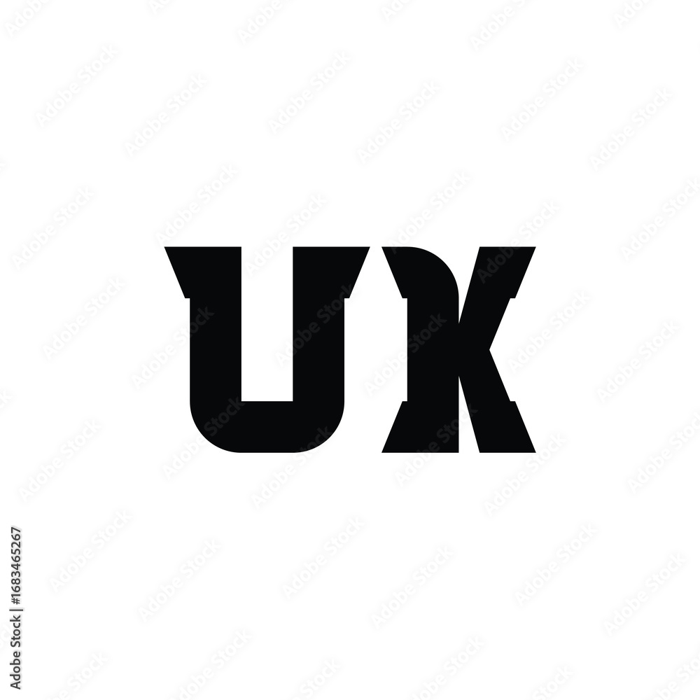 Fototapeta premium UK monogram logo design letter text name symbol monochrome logotype alphabet character simple logo
