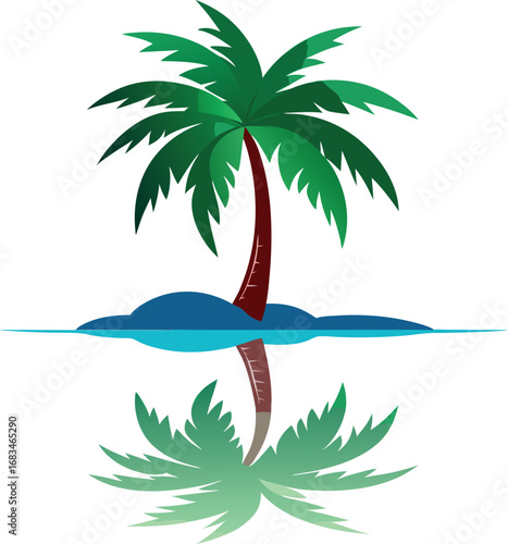 tropical island with palm trees