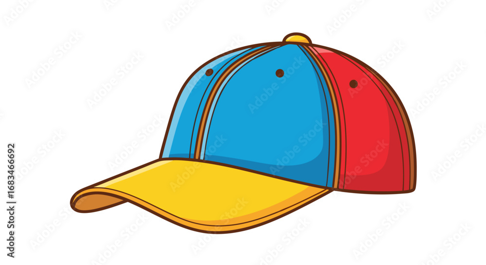 Fototapeta premium Vector SVG Illustration of Colorful Cap with Flat Geometric Design in Modern Style