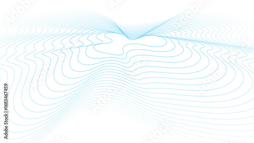 Blue abstract contour line topographic wave pattern design. Modern abstract flowing curve contour map background design.
