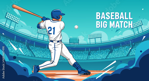 Dynamic Sports Illustration SVG Vector SVG Design Featuring Baseball Player with Bat in Modern Flat Style Bright Colors for Web and Digital Media