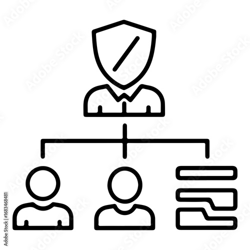 Secure team structure icon vector graphic representing management and data organization concepts