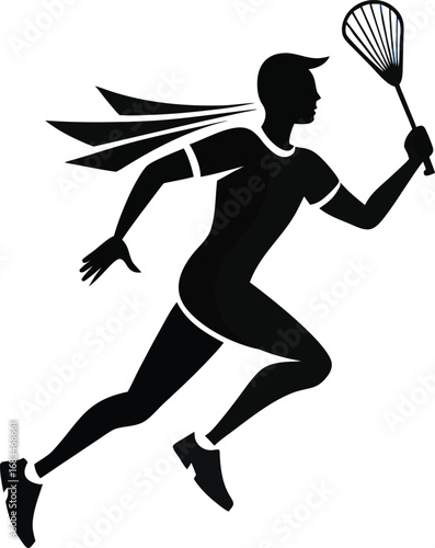 tennis player silhouette vector