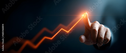 stock market graph on screen