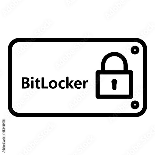 Bitlocker icon secure data protection padlock symbol vector graphic for technology and cybersecurity