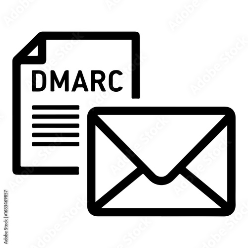 Dmarc email security vector icon for online communication and digital authentication services