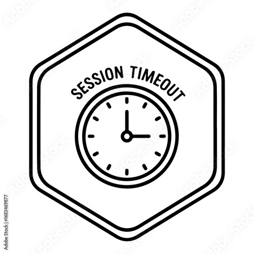 Session timeout hexagon icon vector graphic scalable illustration for web and digital design