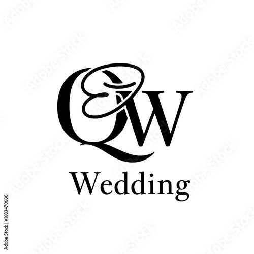 Modern QW Typography Logo with Clean Lines and Simple Aesthetic