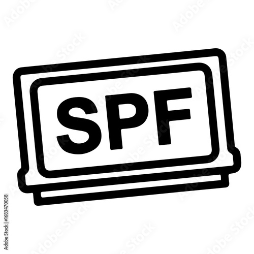 Vector illustration of an spf sunscreen product packaging with bold letters for protection