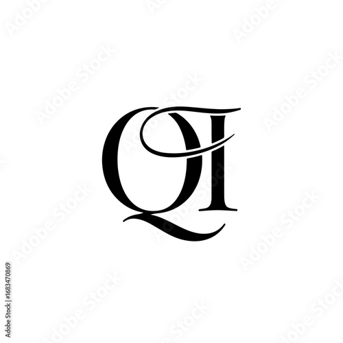 Minimal QI Typography Monogram for Clean and Professional Branding