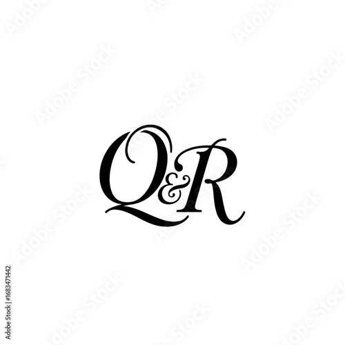 Minimalist QR Letter Logo Design for Modern Brand Identity